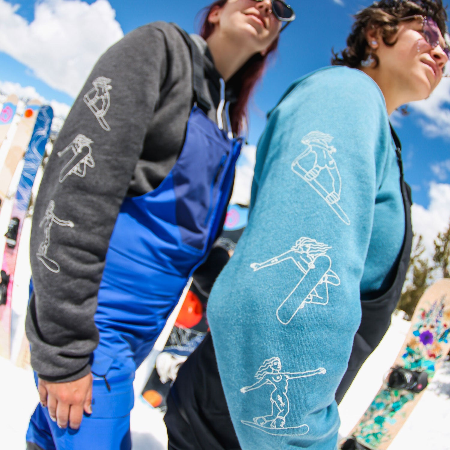 Shred the Patriarchy Hoodie | Heather Blue Lagoon Snowboard