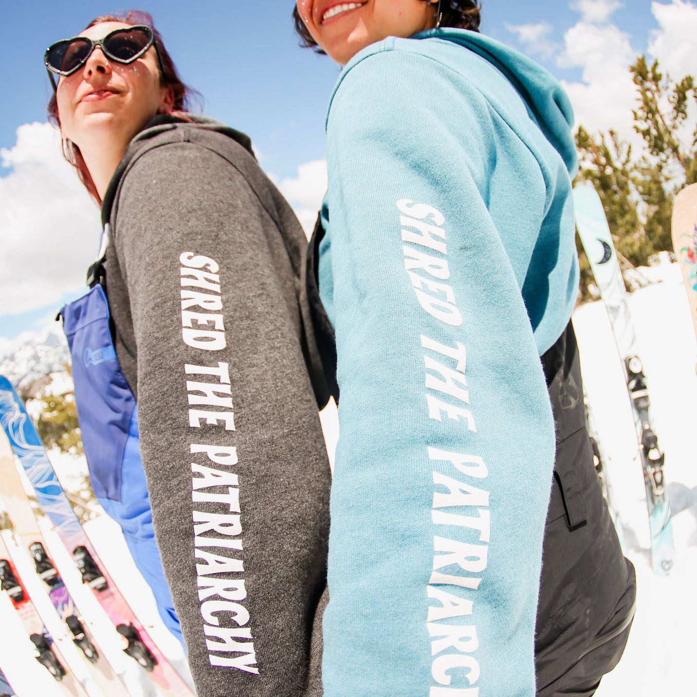 Shred the Patriarchy Hoodie | Dark Grey Heather Snowboard