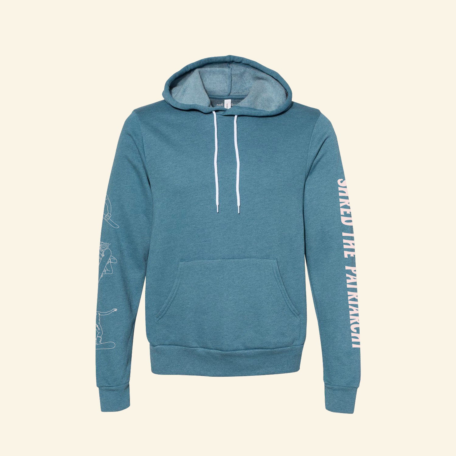 Shred the Patriarchy Hoodie | Heather Blue Lagoon Snowboard