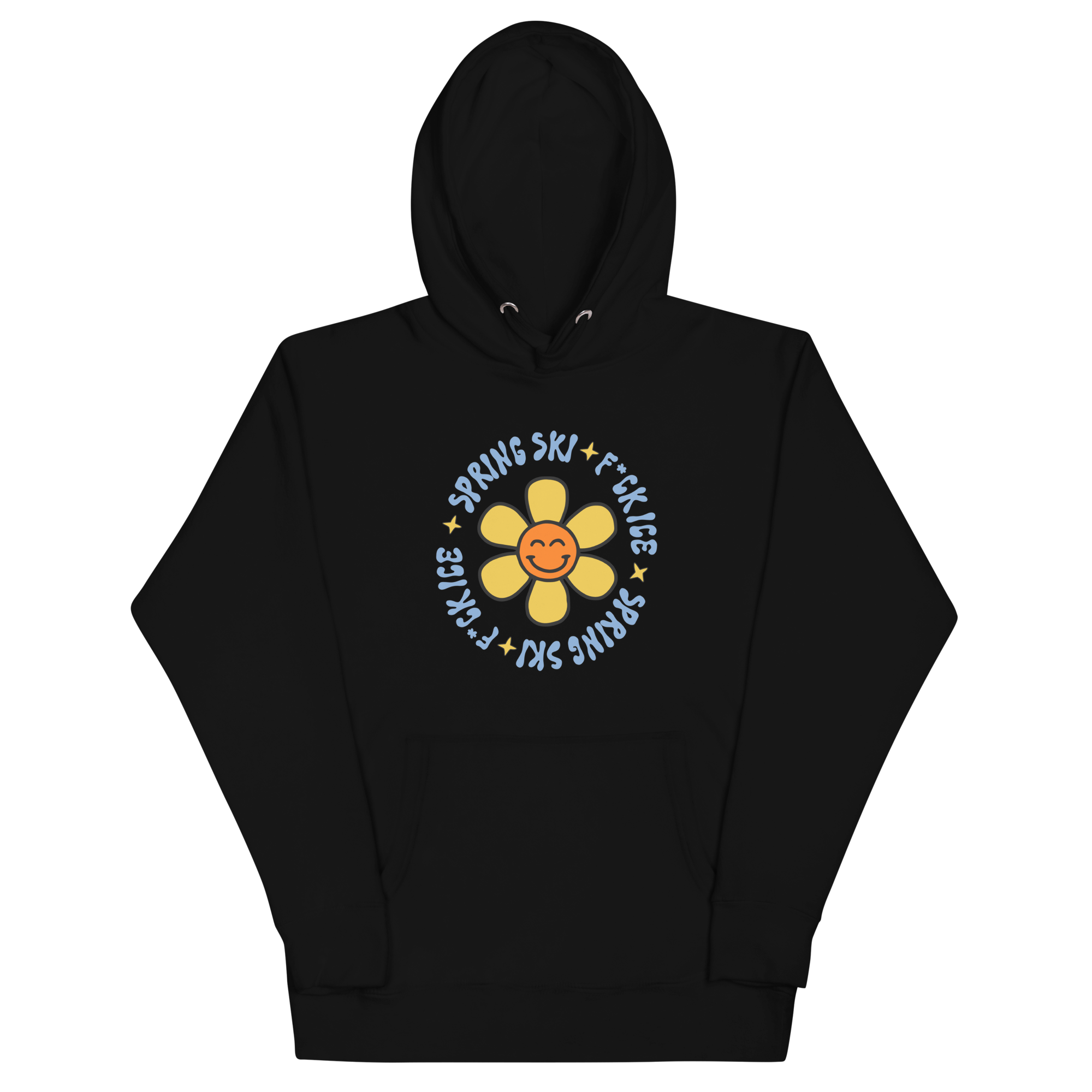 F*ck Ice | Smiling Flower Black Hoodie