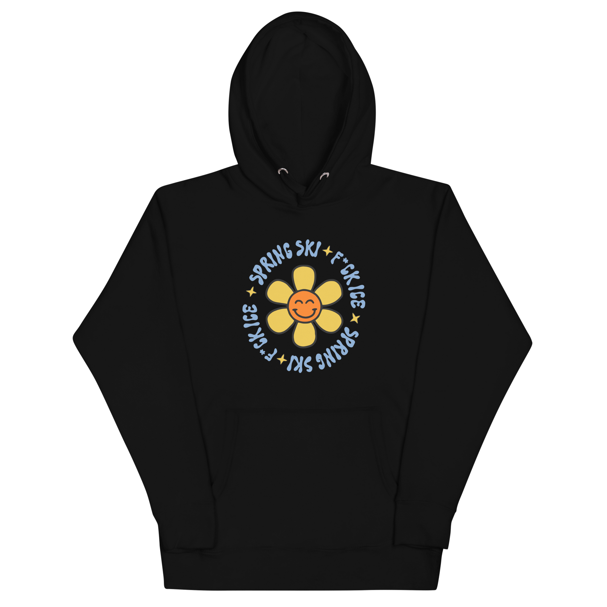 F*ck Ice | Smiling Flower Black Hoodie