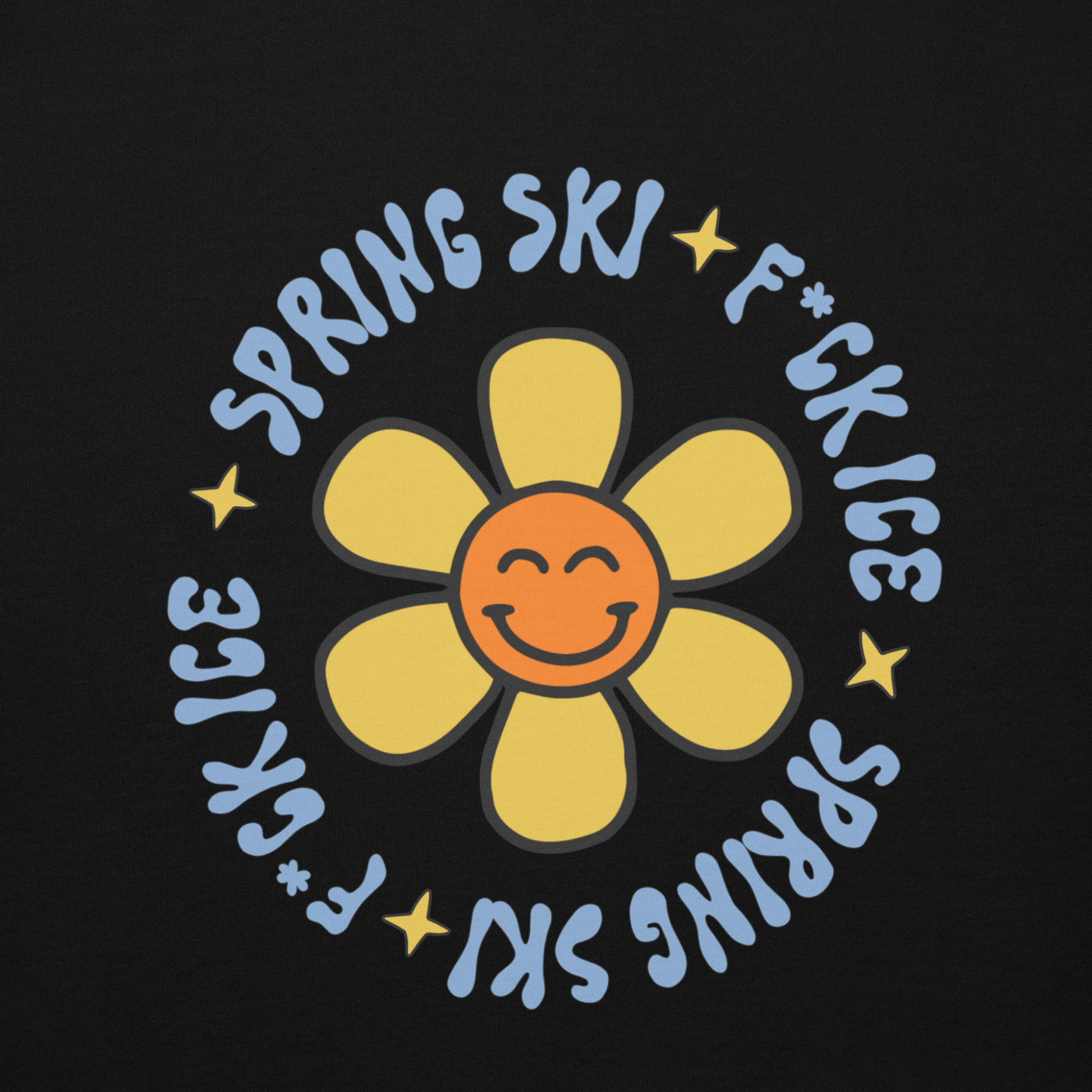 F*ck Ice | Smiling Flower Black Hoodie