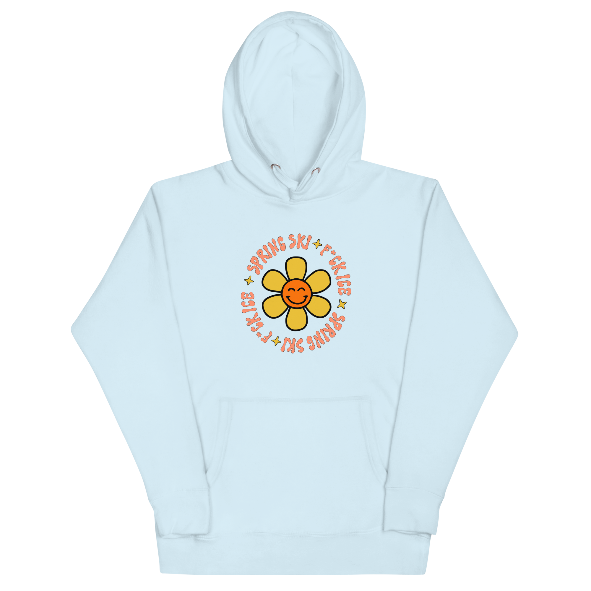 F*ck Ice | Smiling Flower Blue Hoodie