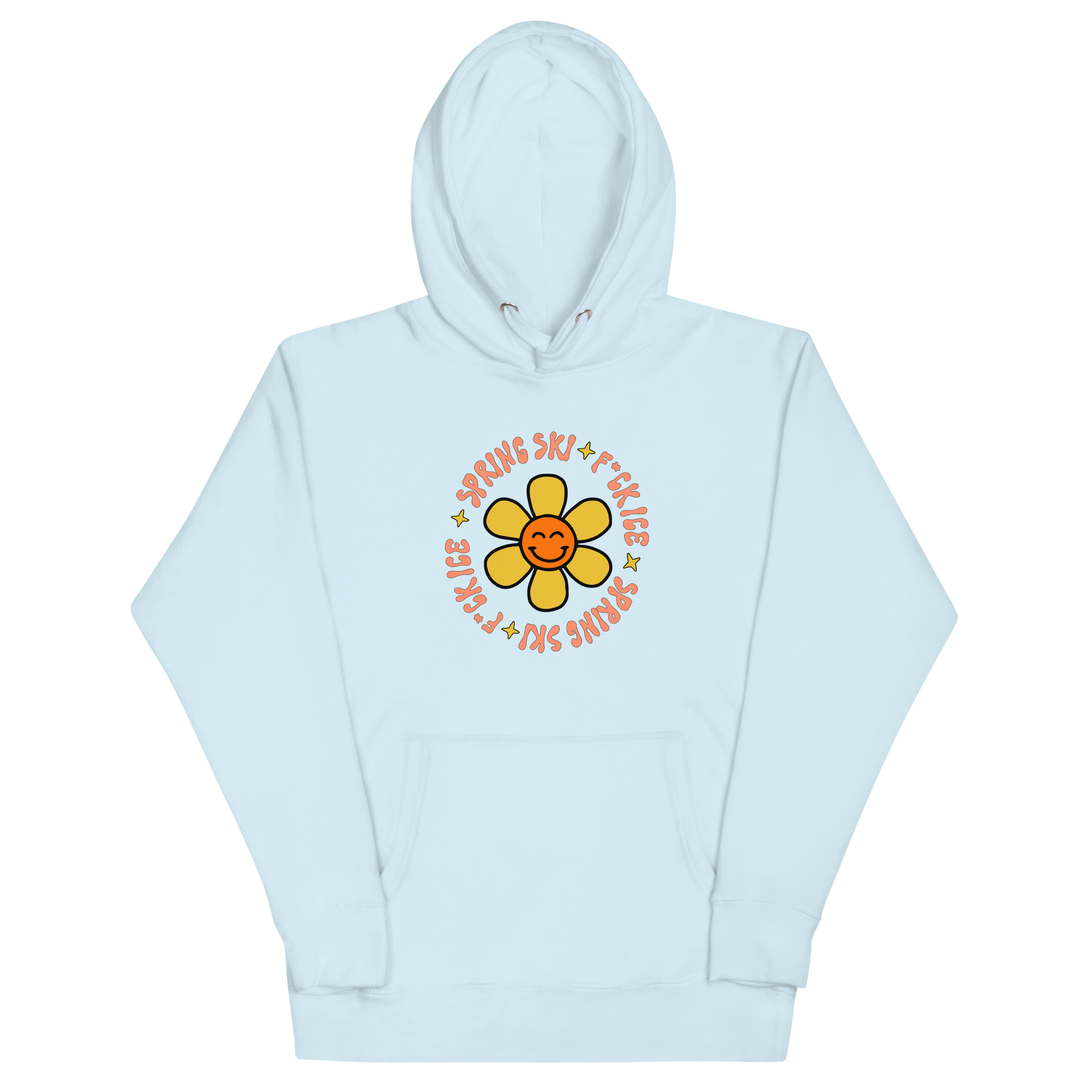 F*ck Ice | Smiling Flower Blue Hoodie