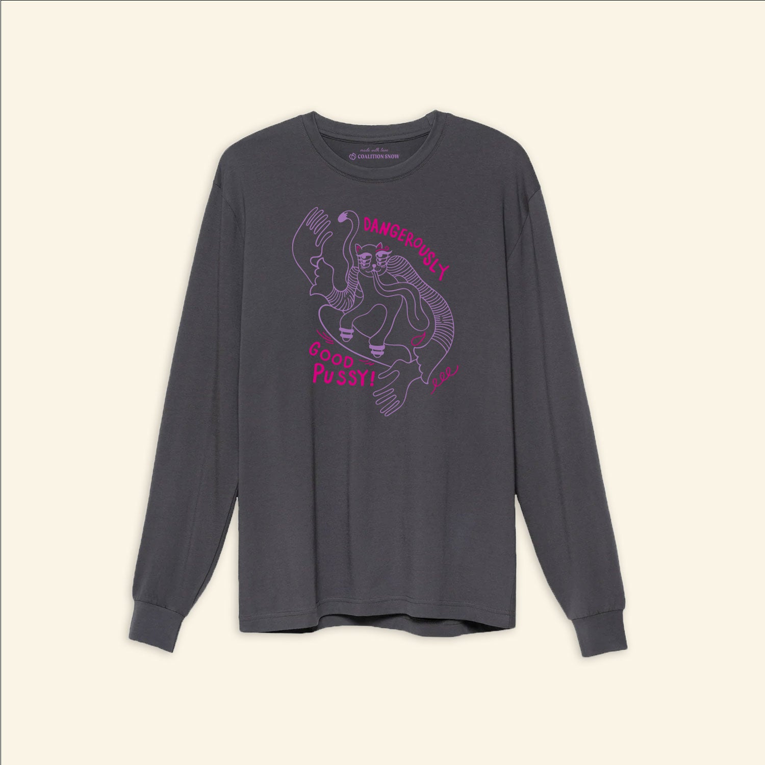 Dangerously Good Pussy Supima Cotton Long Sleeve Snowboard Tee
