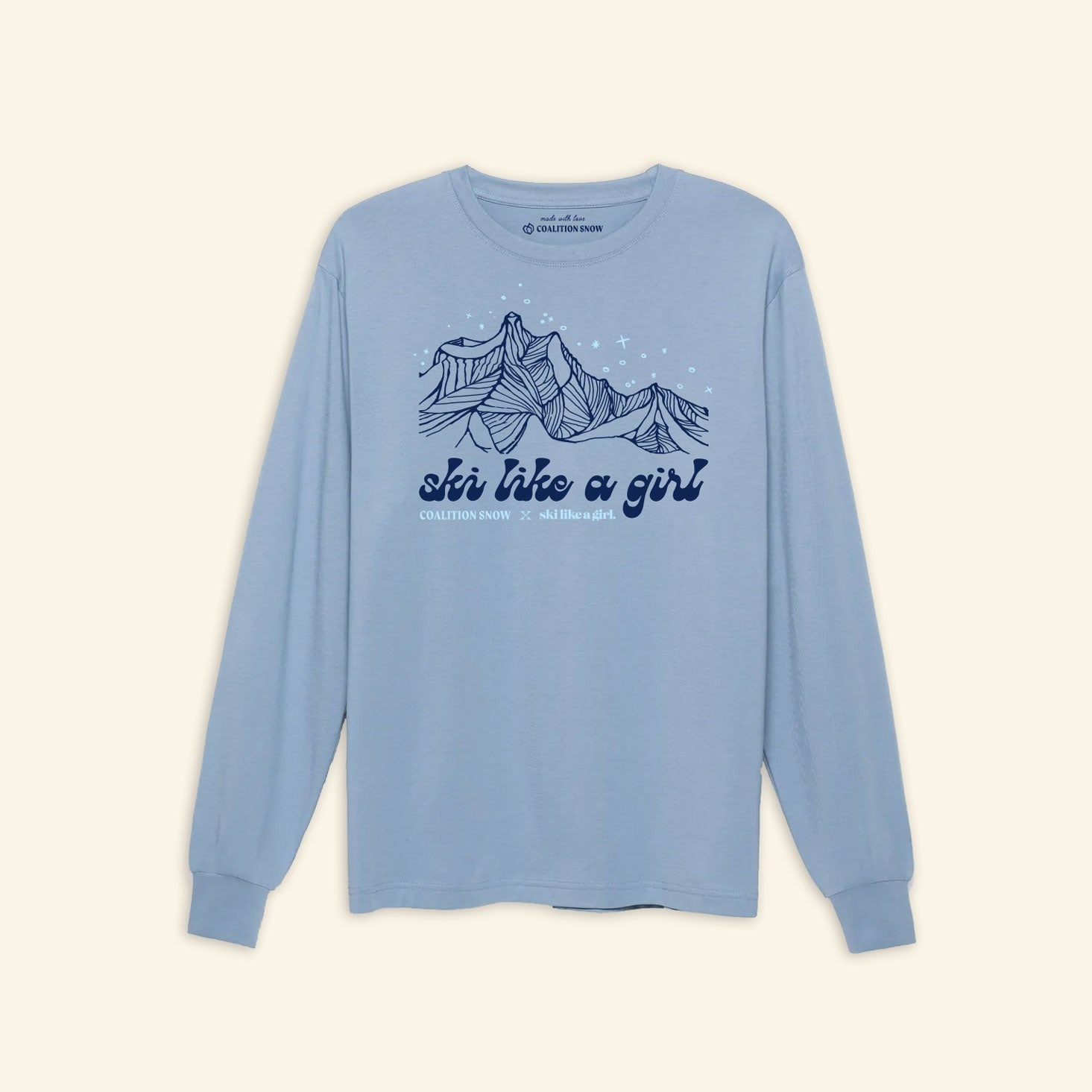 Ski Like A Girl long sleeve supima cotton tee